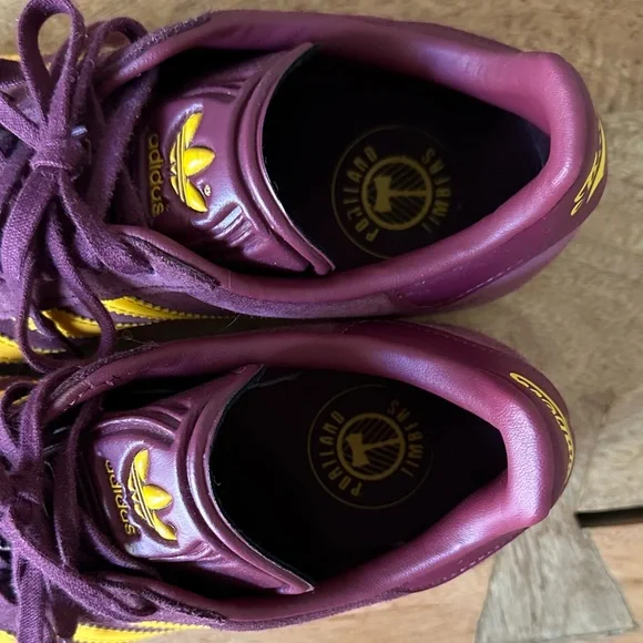 Adidas Gazelle Men's 7 Burgundy and Yellow Portland Timbers Sneakers - Picture 3 of 9